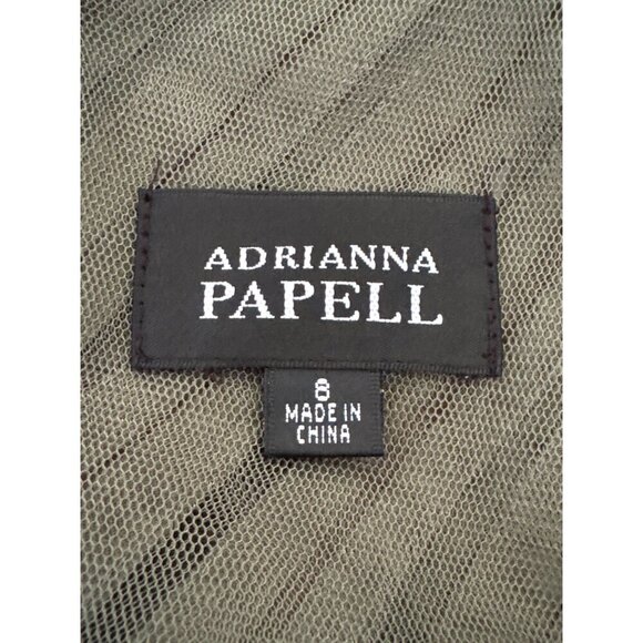 Adrianna Papell Shutter Pleat Dress, Green Cocktail Women's Size 8 - Picture 8 of 10